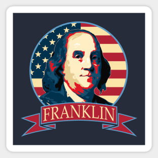 Benjamin Frankin American Banner Sticker